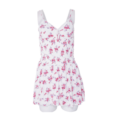 White Floral Mini Dress