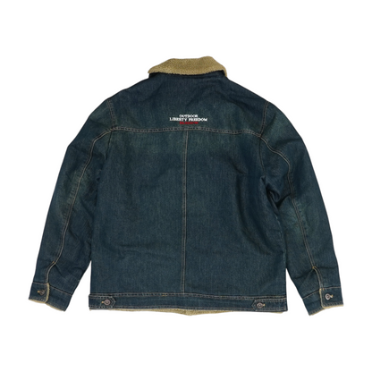 Blue Solid Denim Jacket