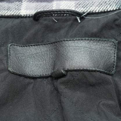 Black Plaid Work Dog Quilted Shirt Jacket