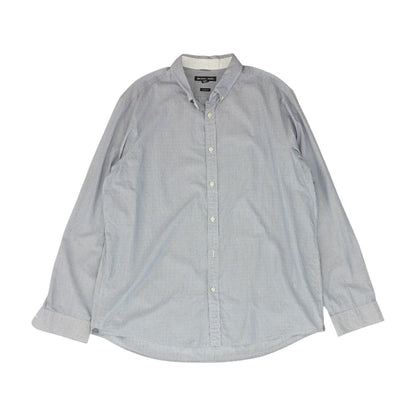 Blue Polka Dot Long Sleeve Button Down