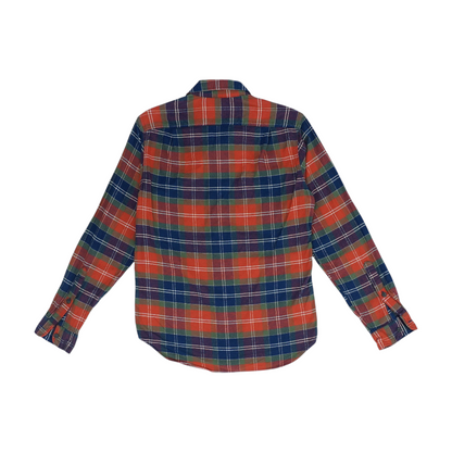 Orange Plaid Flannel Button Down