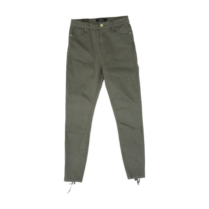 Green Solid Skinny Leg Jeans