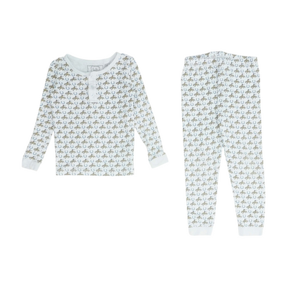 White Graphic Pajama Set