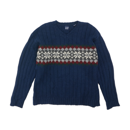 Navy Color Block Pullover Sweater