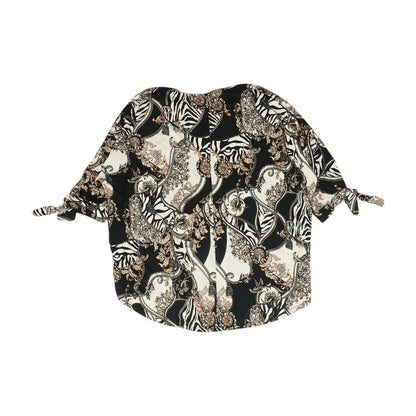 Black Graphic Blouse