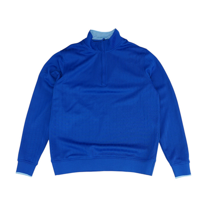 Blue Solid 1/4 Zip Pullover