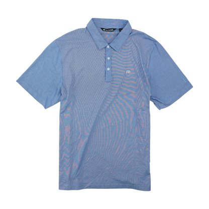 Blue Striped Short Sleeve Polo