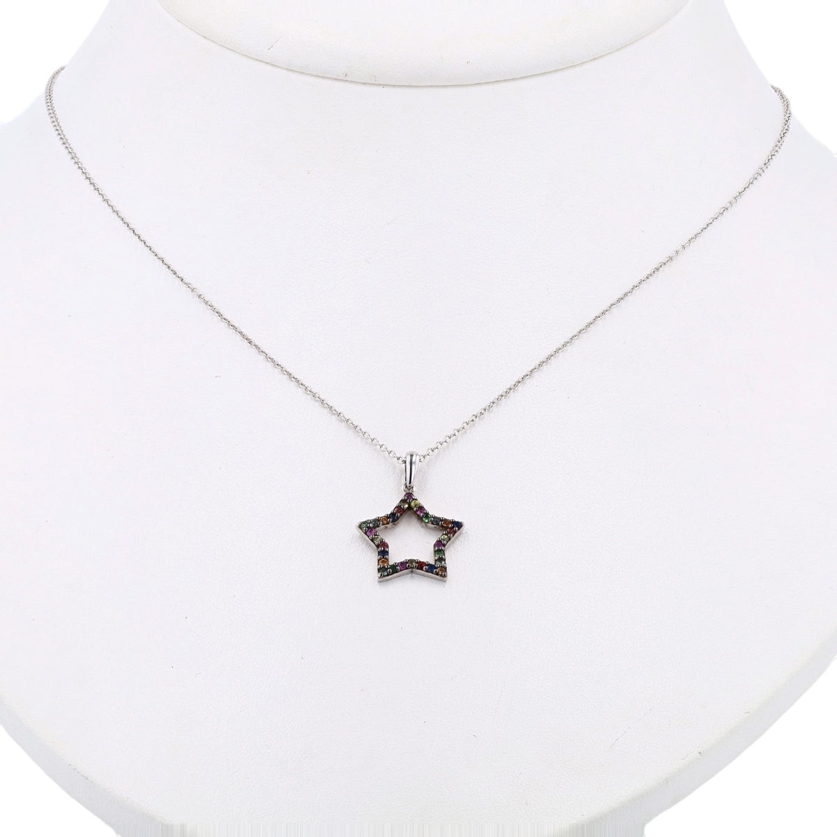 1/3 ctw Sterling Silver Sapphire Pendant Necklace