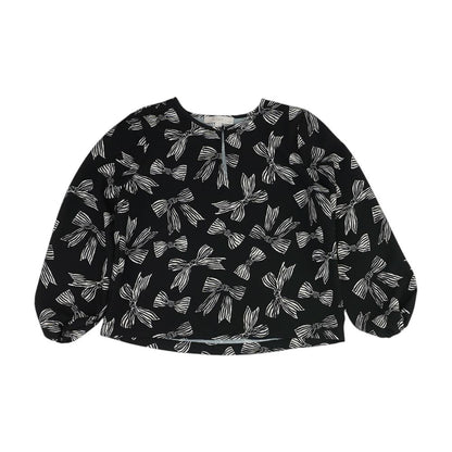 Black Graphic Blouse