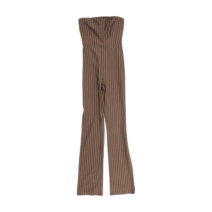 Brown Striped Jumpsuit