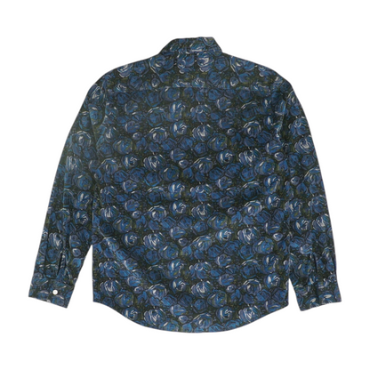 Navy Floral Flannel Button Down