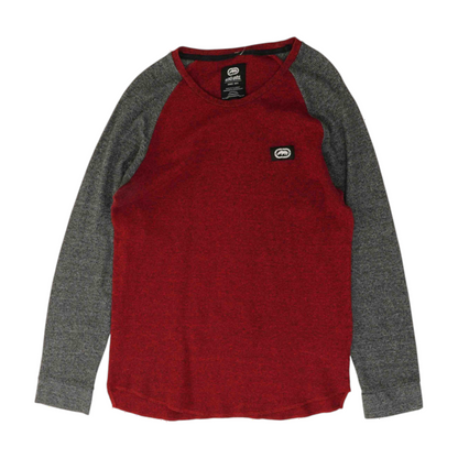Red Color Block Pullover Sweater
