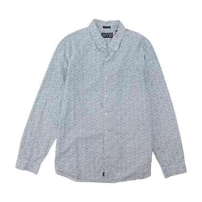 White Floral Long Sleeve Button Down