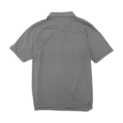 Navy Striped Short Sleeve Polo