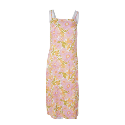 Pink Floral Midi Dress