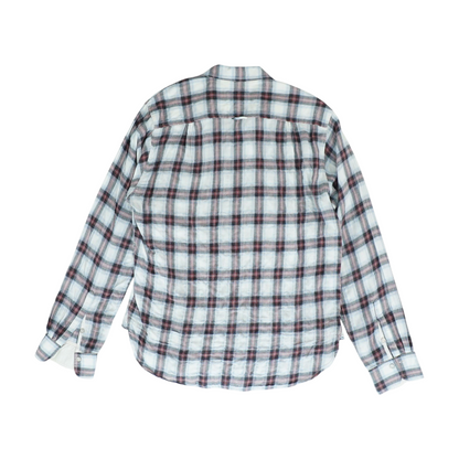 Beige Plaid Long Sleeve Button Down