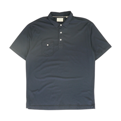 Navy Solid Short Sleeve Polo
