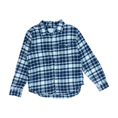 Navy Plaid Flannel Button Down