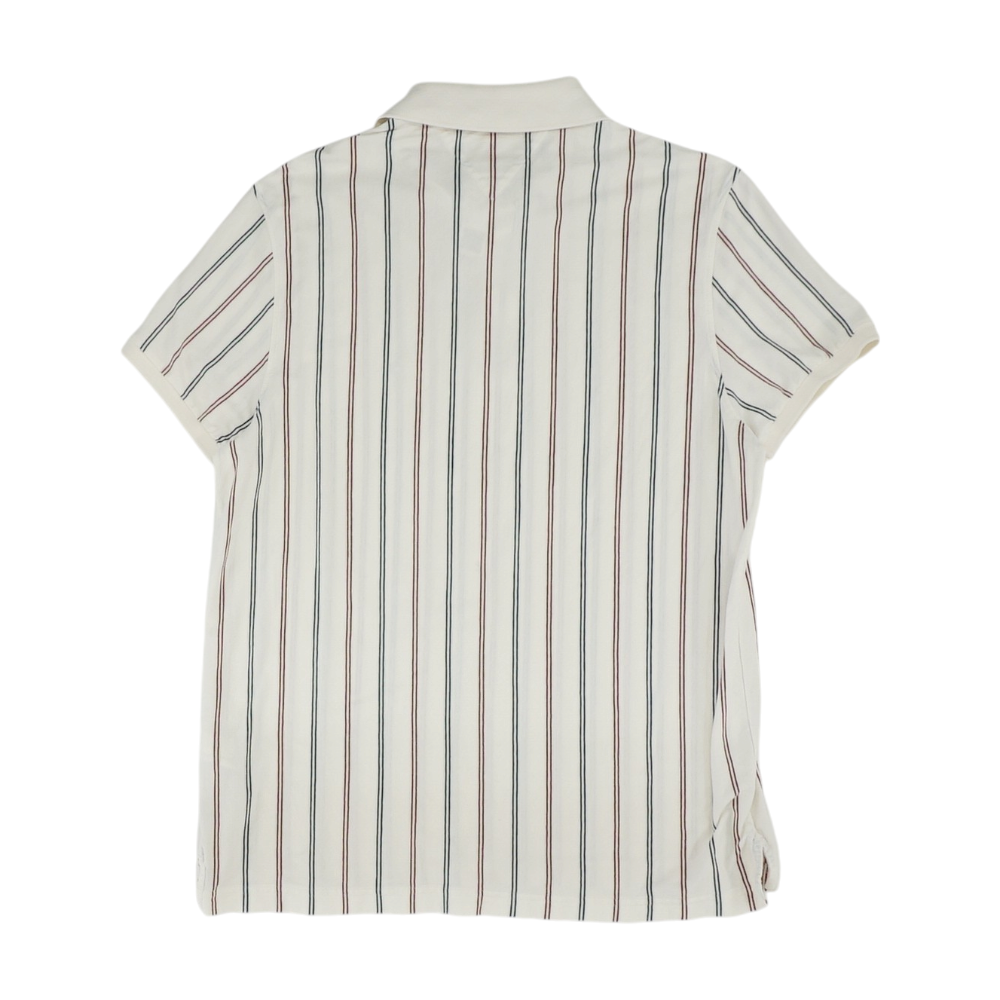 White Striped Short Sleeve Polo