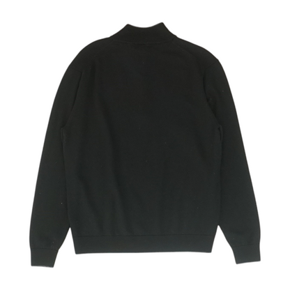 Black Solid 1/4 Zip Sweater
