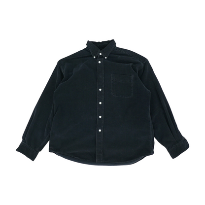 Black Solid Outdoor Button Down