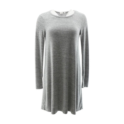 Gray Solid Midi Dress