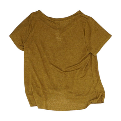 Brown Solid V Neck Knit Top