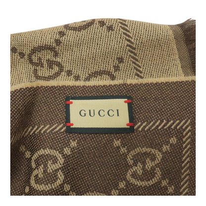 GG Wool Scarf in Brown
