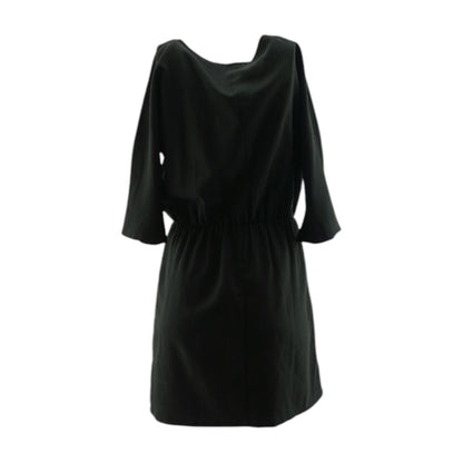 Black Solid Midi Dress