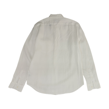 White Solid Long Sleeve Button Down