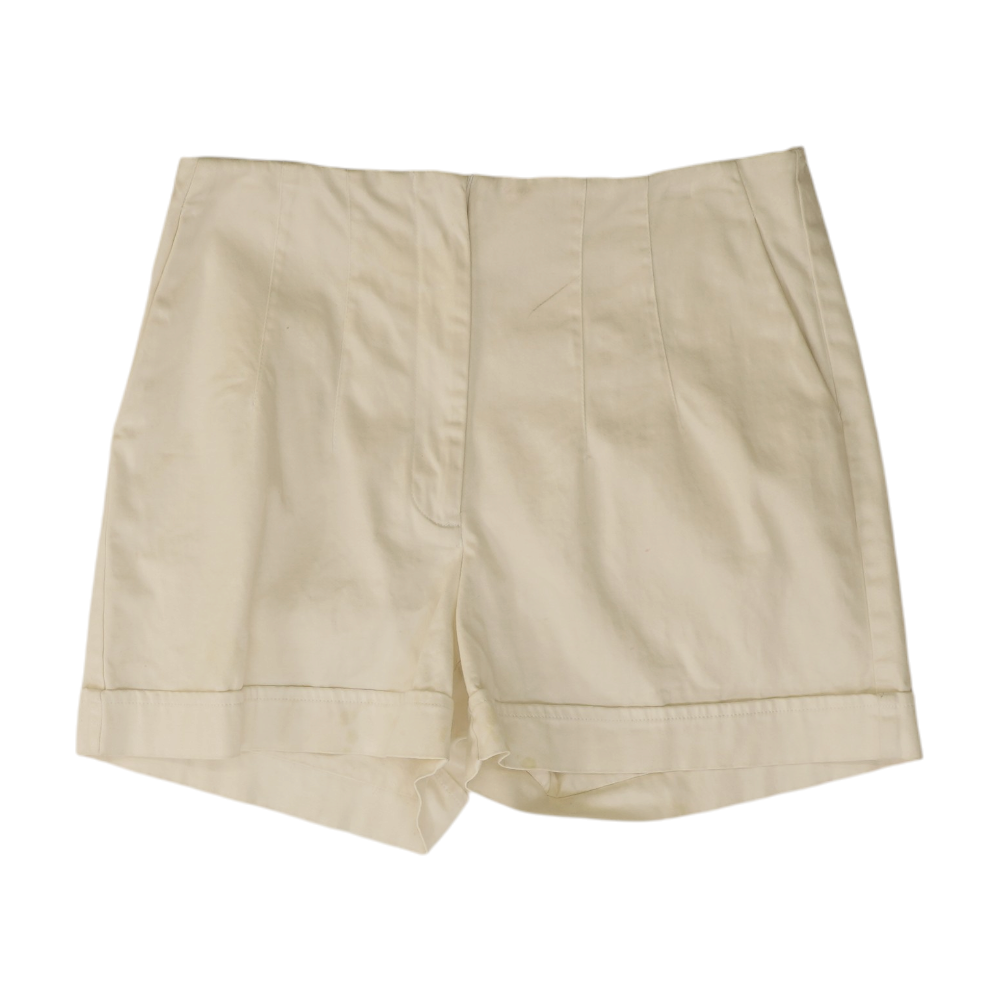 White Solid Chino Shorts