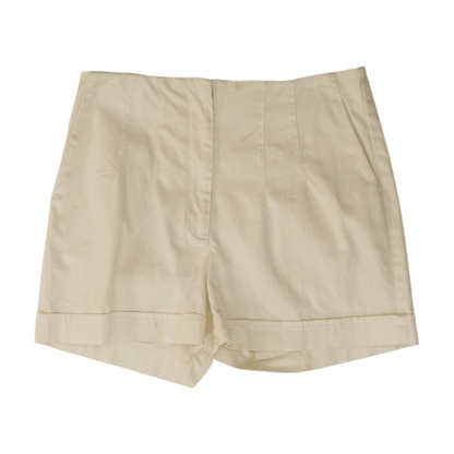 White Solid Chino Shorts