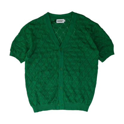 Green Solid Cardigan Sweater