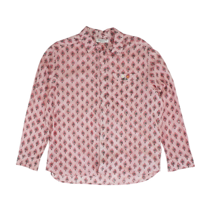 Pink Print Long Sleeve Button Down