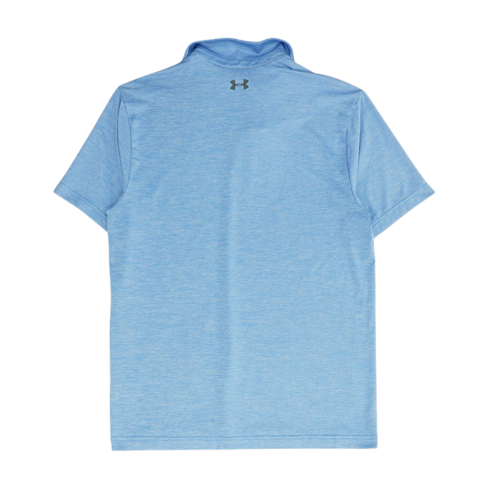 Blue Solid Short Sleeve Polo