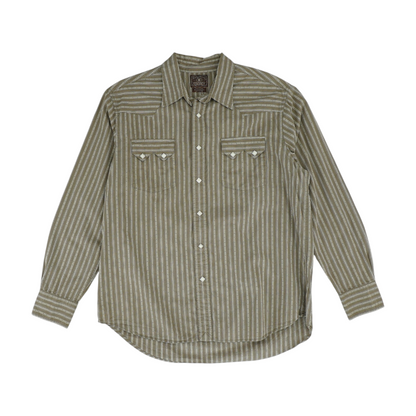 Brown Striped Long Sleeve Button Down