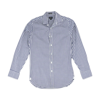 Navy Check Long Sleeve Button Down