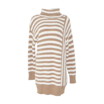 Khaki Striped Mini Dress
