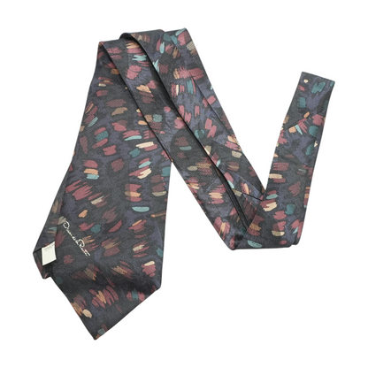 Vintage Gray Print Neck Tie