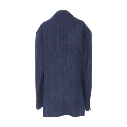 Navy Solid Wool-Silk Sport Coat