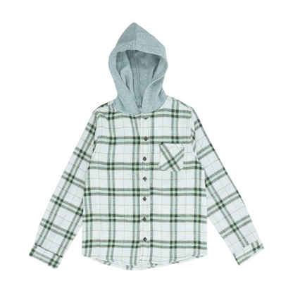Beige Plaid Flannel Button Down