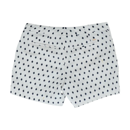 White Abstract Chino Shorts