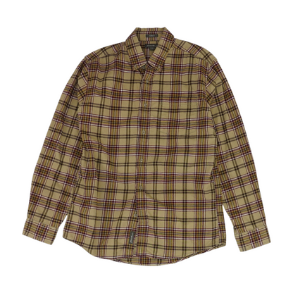 Khaki Plaid Flannel Button Down