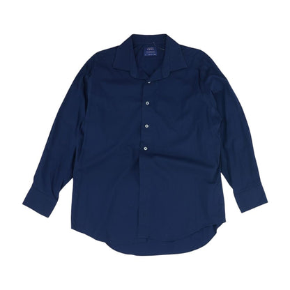 Navy Solid Long Sleeve Button Down