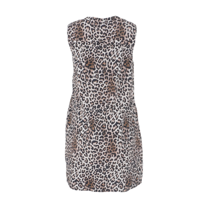 Beige Animal Print Mini Dress