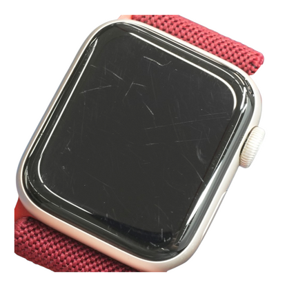 40mm Series SE 3 Silver Smartwatch Punch Red Band S/M