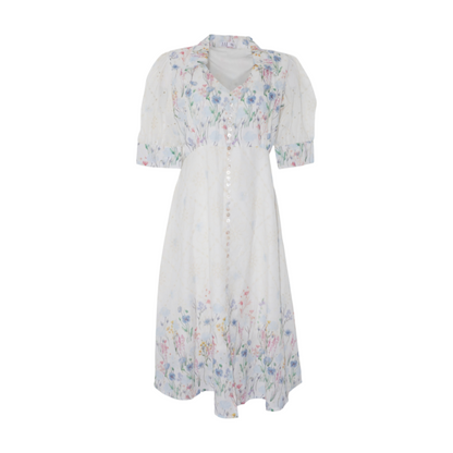 111 White Floral Midi Dress – Image 1