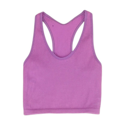 Purple Solid Sports Bra
