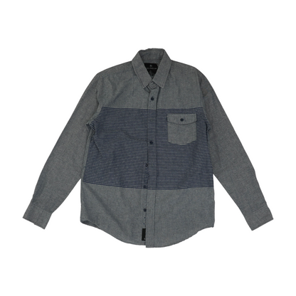 Gray Striped Long Sleeve Button Down