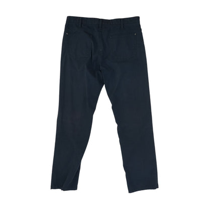 Navy Solid Casual Pants